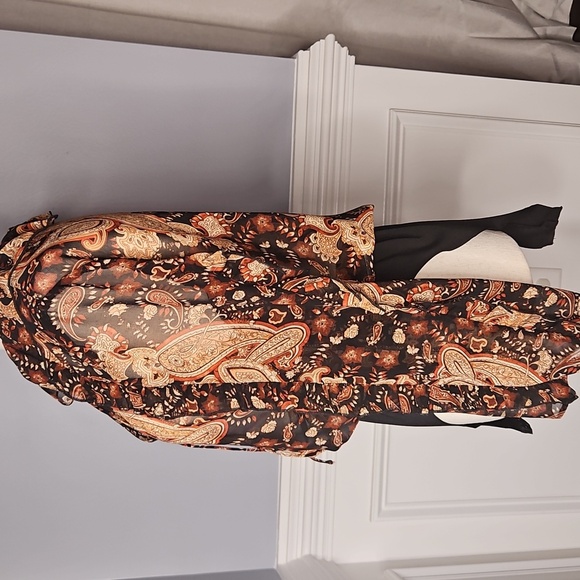 Zara Women's Paisley Semi-Sheer Ruffled Bodysuit - Picture 11 of 15